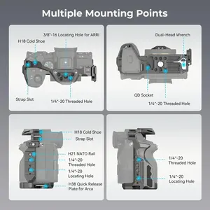 Cage pour appareil photo à dégagement rapide en alliage d'aluminium HawkLock pour Alpha 7R V/7 IV/<span class=keywords><strong>7S</strong></span> <span class=keywords><strong>III</strong></span>/1/7R IV - Product Image 5