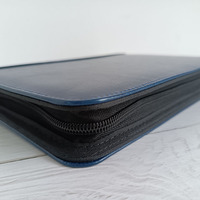 Sac en cuir PU personnalisé à fermeture éclair pour documents d'art, Padfolio de dossier, sac de rangement à fermeture éclair enveloppes à feuilles mobiles, portefeuille de reliure de Budget