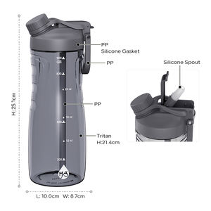 Bouteille d'eau en plastique de sport 970ml sans BPA avec couvercle en paille conception étanche <span class=keywords><strong>pour</strong></span> la forme d'haltère de forme physique de gymnase - Product Image 4