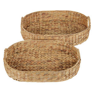 Panier rectangulaire en bambou de jacinthe d'eau tissée élégante conception de plateau de stockage et d'organisation à la maison sans effort pour l'utilisation de la poubelle - Product Image 1