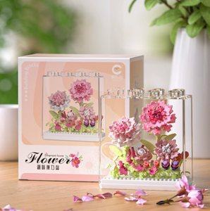 <span class=keywords><strong>Le</strong></span> Yuan Kit de bricolage pour enfants en plastique ABS, comprenant une boîte à fleurs en forme de dôme à blocs hauts et un bouquet de tournesols, roses et œillets (40 pièces) - Product Image 2