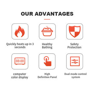 Nuevo Calentador de Agua Eléctrico Instantáneo <span class=keywords><strong>Telde</strong></span> de 12.5KW con Pantalla LED, Elemento Calefactor de Aleación de Titanio y Aluminio, Montaje en Pared, para Hotel - Product Image 5