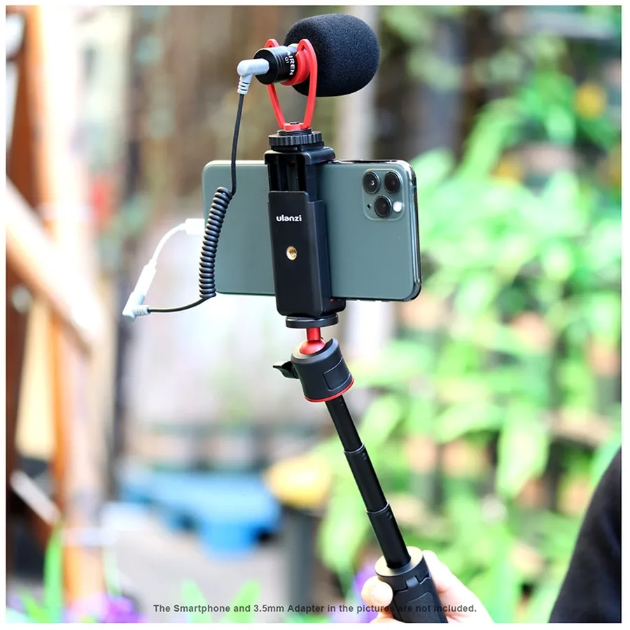 Ulanzi Combo 2 High Quality Mobile Vlog Kit, ST-07+MT-08+Sairen Microphone VM-Q1Vlogging Kits Selfie Stick Set