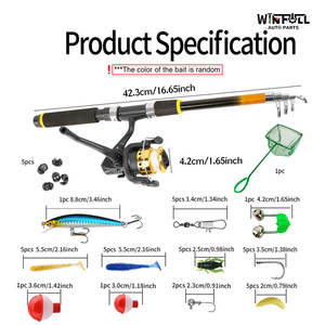 Kit de Caña de Pescar Telescópica con Señuelos Duros y Blandos, Carrete para Pesca de Carpa en Lago, Río, Océano y Barco, Set de Iniciación para Principiantes - Product Image 2