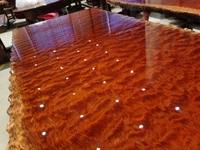 Dessus de table en dalle de bois Bubinga Premium Live Edge Burl Dessus de table figuré exotique Dessus de table basse en bois massif