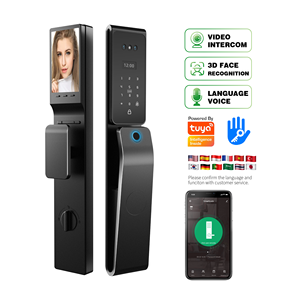 Serrure de porte intelligente à reconnaissance faciale en acier inoxydable avec stockage Wi-Fi sur le cloud, sécurité de niveau C, compatible avec les portes en acier - Product Image 2
