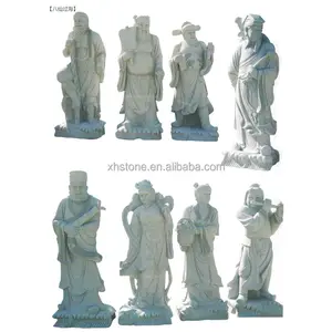 Grande Sculpture Sur Pierre Chiffres Statue Sculpture Fu Lu Shou Trois Étoiles Chanceux Statue Pour Temple Décoration De Jardin