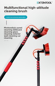 Tige télescopique en fibre de carbone à motif annulaire, longueur personnalisable de 1 à 18 mètres, pour travaux aériens de nettoyage et de sauvetage, modèle 50C - Product Image 6