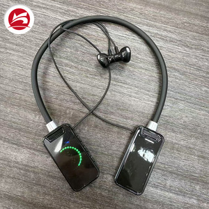 Affichage numérique Type-C Charge rapide MP3 <span class=keywords><strong>Casque</strong></span> de sport stéréo sans fil à tour de cou 20 heures de travail Capuchon magnétique Copper JL Chipset - Product Image 1