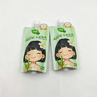 Pochette à bec verseur en aluminium de qualité cosmétique 50 ml, personnalisée, pour échantillon de gel de soin, emballage liquide de gel d'aloe vera