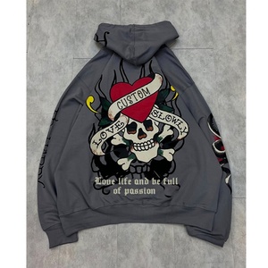 Ropa Urbana Personalizada, Estilo Punk Rock, Casual, Vintage, Gótico, con Bordado, Estampado de Dibujos Animados, Bolsillos, 100% Algodón, para Invierno - Product Image 2