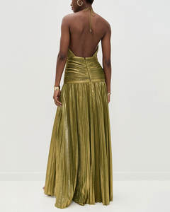 Elegante Abito Maxi Drappeggiato con Scollo all'Americana da Donna Estivo Streetwear <span class=keywords><strong>Senza</strong></span> <span class=keywords><strong>Spalline</strong></span> e Schiena Scoperta per Club e Feste <span class=keywords><strong>Lungo</strong></span> Plissettato - Product Image 6