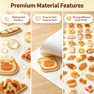 Cartoon Puffy Stickers PVC Relief Sticker Set For Journal Phone Case Cup Gift Box <b>Scrapbook</b> Decor - Product Image 2