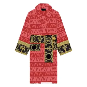 Bata de Baño Larga, Bata de Baño para Hombre y Mujer, Unisex, Ropa de Dormir, Estampado de Letras, Mezcla de Telas Versaelies Versale2 de Algodón, Venta al por Mayor - Product Image 5