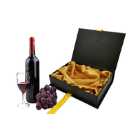 Boîtes cadeaux en papier pour emballage de vin, 50 pièces, emballage rigide noir en carton magnétique personnalisé avec ruban pour emballage