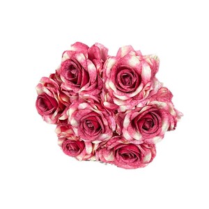 Arrangement de fleurs artificielles Rose Vénitienne à 7 têtes, en soie, fait main, pour la décoration florale de la maison, de mariage et de la Saint-Valentin - Product Image 5