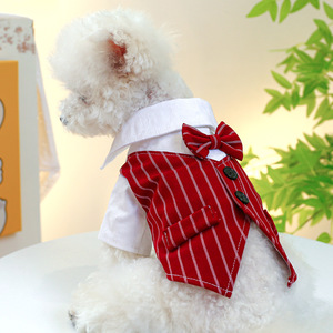 PETCIRCLE Ropa para Mascotas, Trajes para Perros y Gatos, Corbatas de Moño, Esmoquin - Blanco y Negro - Product Image 3