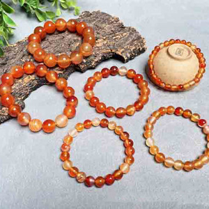 Bracelet en cornaline - 6 mm ou 8 mm 10 mm 12 mm 14 mm - Pierre précieuse authentique - Bijou en cristal - Cadeau pour elle - Bracelet en cornaline fait main - Product Image 6