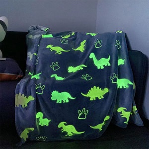 Hot món quà sinh nhật mềm thoải mái Glow-in-The-Dark khủng long flannel ngủ sofa chăn cho trẻ em - Product Image 3