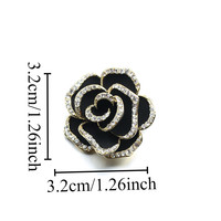 Bros bunga mawar hitam Fashion Modern Vintage Pria Wanita Pin bros pesta liburan hadiah pasangan perhiasan