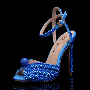 Sandali con Tacco Alto da Donna con Perle, <span class=keywords><strong>Scarpe</strong></span> Estive a Punta Antiscivolo <span class=keywords><strong>per</strong></span> Matrimoni all'Aperto, Tendenza Lusso 2025 - Product Image 4