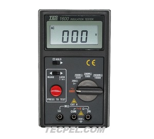 Testeur d'isolation numérique, mégohmmètre TES-1600, plage de tension 250V-1000V, courant de test 1mA, affichage LCD, réglage automatique de zéro - Product Image 5