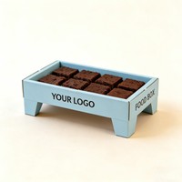 Boîte à pâtisserie pliable personnalisée avec logo, impression de qualité alimentaire, pour gâteaux, beignets, biscuits, pain, macarons, emballage en papier