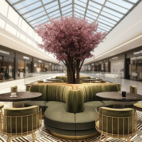 Ensemble de mobilier de restaurant moderne de luxe léger, canapé en velours, table et chaises de café pour restaurants et bars