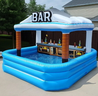 Bar de piscine gonflable de loisirs et de divertissement en plein air de haute qualité avec tente