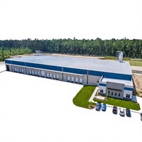 Centre d'expédition e-commerce en bâtiment métallique, entrepôt de stockage automatisé, solution logistique
