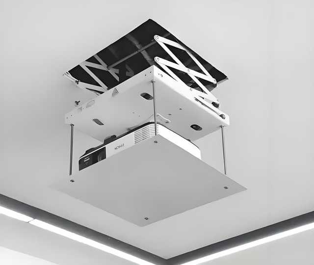 Electric Ceiling Lifting Projector Bracket 1.5M Motorized Projector Lift Remote Control for Office Home Loading Capacity 20KG