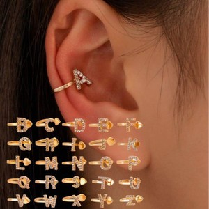 Pendientes en forma de U con tachuelas de diamantes elegantes de gama alta para <span class=keywords><strong>mujer</strong></span> - Product Image 1