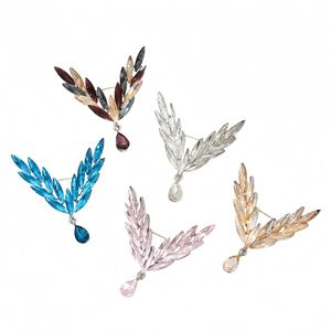 Broche Ailes d'Ange en Alliage Plaqué Or avec Strass, Épingle de Mode pour Femme, Cadeau pour Fiançailles, Mariage, Fête - Product Image 1