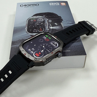 Reloj Inteligente C40 Pro para Hombre, Pantalla Táctil Completa de 2.19 Pulgadas para Contestar Llamadas por BT, Monitor de Actividad Física, Android, Linterna LED para Exteriores, C40Pro