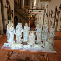Crèche de Noël en résine de 24 pouces, grand format, figurines décoratives chrétiennes grandeur nature, utilisation extérieure avec technique de peinture