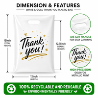 Sac en plastique épais, imperméable et réutilisable, au design simple et élégant, idéal pour les supermarchés, les magasins de détail et les magasins de vêtements.