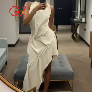 GX2129 Nouvelle Collection Été 2026 – Robe Longue Sexy Irrégulière Sans Manches avec Découpes pour Soirées et Clubs – Vêtements Femme Fournisseur - Product Image 3