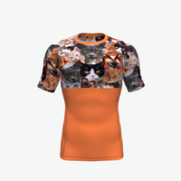 Chemise de compression à manches courtes avec protection UV imprimée par sublimation personnalisée unisexe pour le surf BJJ MMA Jiu Jitsu Rash Guard pour hommes