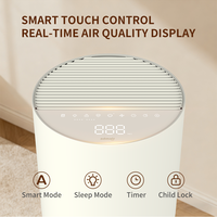 Purificateur d'air de bureau électrique JNUO, filtration HEPA H13, capteurs intelligents, fonctionnement silencieux, design compact en plastique pour la maison et le bureau