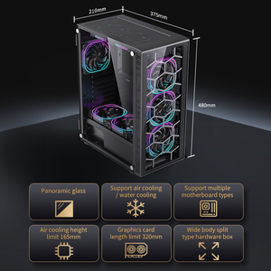 Vỏ máy tính chơi game phong cách mới Lovingcool Factory, kiểu <span class=keywords><strong>ATX</strong></span>, CPU RGB, mặt kính bên, thùng máy tính chơi game, thùng máy tính để bàn cỡ trung - Product Image 3