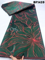 Tissu Jacquard Floral Artistique Élégant à Lignes Fluides, Brocart Scintillant avec Fil Métallique pour la Haute Couture Européenne et les Robes de Soirée de Créateurs