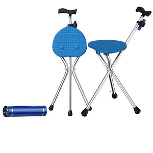 Multifunctional Non-Slip Band <b>Stool</b> for Elderly Four-Leg <b>Folding</b> Crutch Chair and Walking Stick Seat Can Sit - Product Image 2