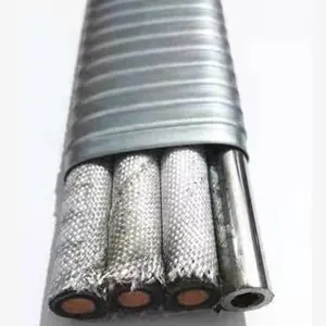 ESP kabel pompa oli bawah air kabel EPDM Lead 3/8 tabung minyak lapis baja ganda sertifikat API 5KV 3X4AWG