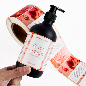 Stiker Label kosmetik vinil kedap air kustom Label gulung cetak merek Label kemasan produk tubuh rambut untuk botol sampo - Product Image 3