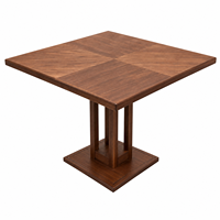 Table de repas compacte chic en bois massif, minimaliste, de haute qualité, avec plateau lisse et plat, petit meuble de repas avec rangement