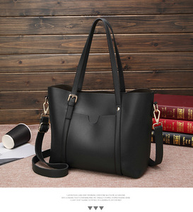 Bolsos de cuero para mujer, bolsos de mano, bandolera, bolso con asa superior, de cuero PU, con cremallera, color sólido, para compras, uso diario, color vino, blanco, negro - Product Image 1