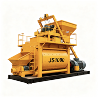 Bétonnière à double arbre à rotation forcée JS1000 |   Centrale de Béton Prête à l'Emploi Industrielle de 1000L, Machine de Malaxage