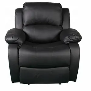 En Stock RTS prêt à être expédié nouveau Design salon fauteuils inclinables manuels noir PU fauteuil inclinable manuel