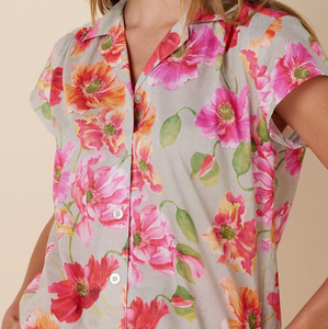 Vêtements de maison personnalisés pour femmes, vêtements de nuit élégants <span class=keywords><strong>et</strong></span> respirants, vêtements de nuit grande taille, vêtements de <span class=keywords><strong>d</strong></span>étente à fleurs, pyjamas imprimés pour femmes - Product Image 3