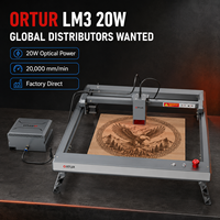 Graveur et découpeur laser à diode CNC LM3 20W, grande zone de travail 400x400mm, assistance pneumatique, respectueux de l'environnement, pour acrylique, bois, papier, cuir, nouveau